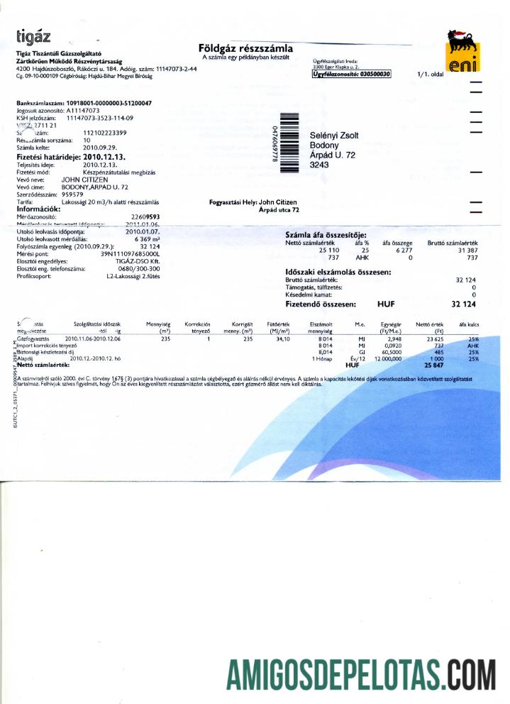 Projeto de lei de serviços públicos da Hungria Tigáz em formato PSD exemplo